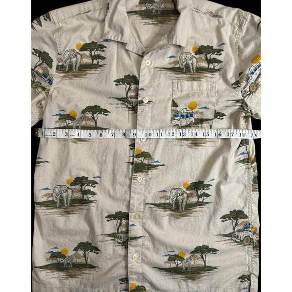 Safari Print Button Up Shirt XL Men’s 18/20 Elephant Giraffe Arizona Jean Co - Picture 10 of 12